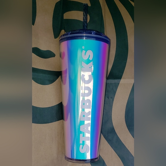 5. Starbucks 24oz Iridescent Tumbler with straw - Picture 1 of 6